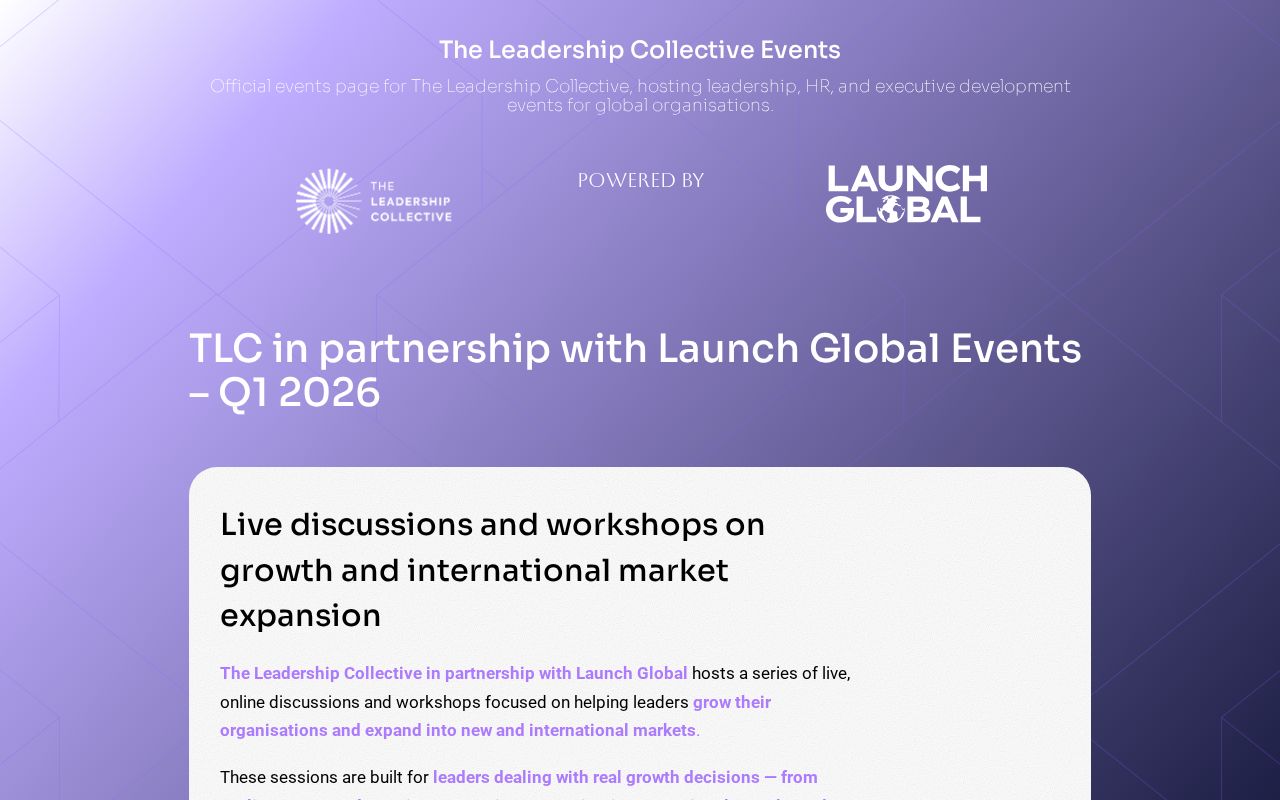 TLC Events 2026